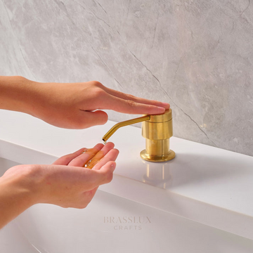 Unlacquered Brass Kitchen Soap and Lotion Dispenser