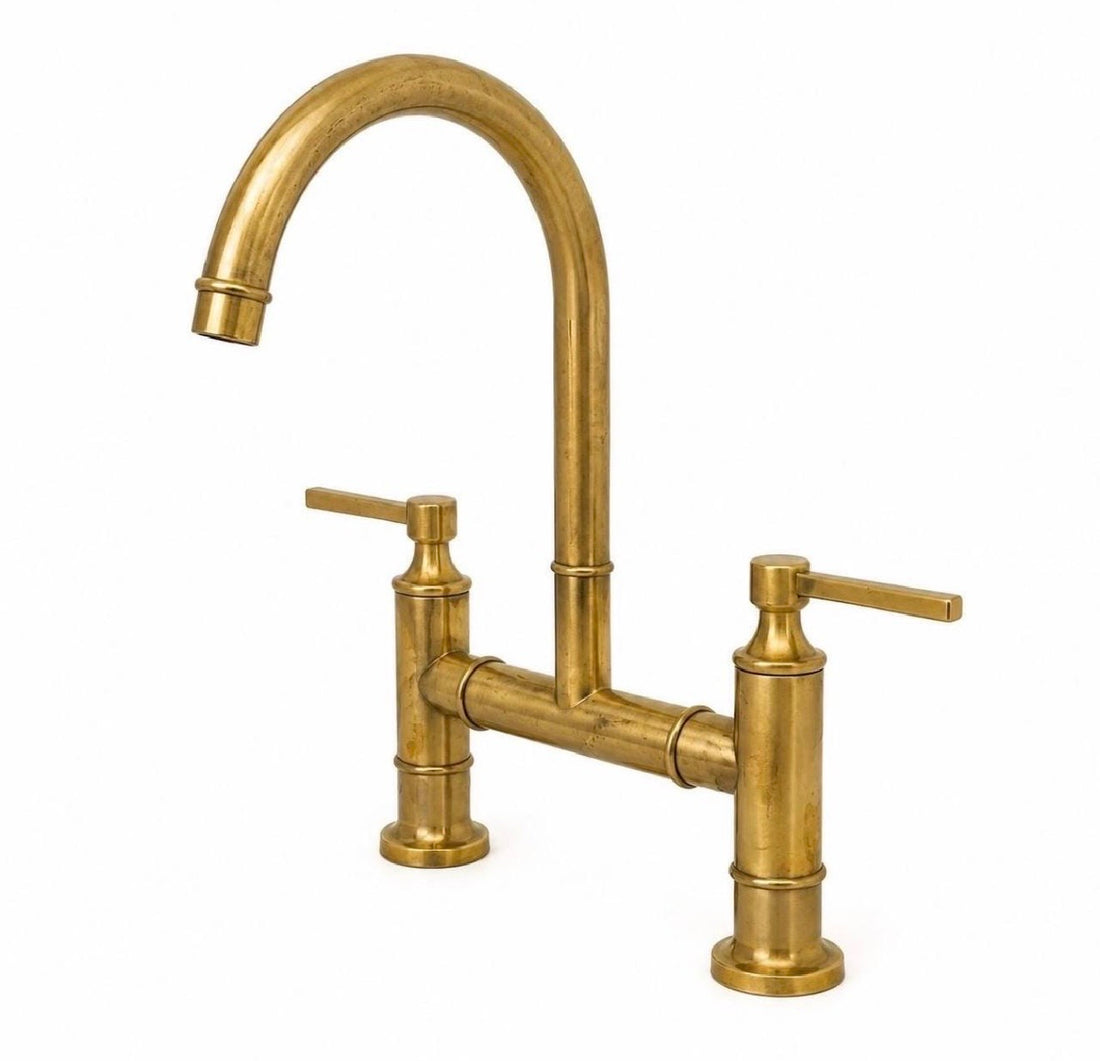 Aurora Bridge Kitchen Faucet – Unlacquered Brass