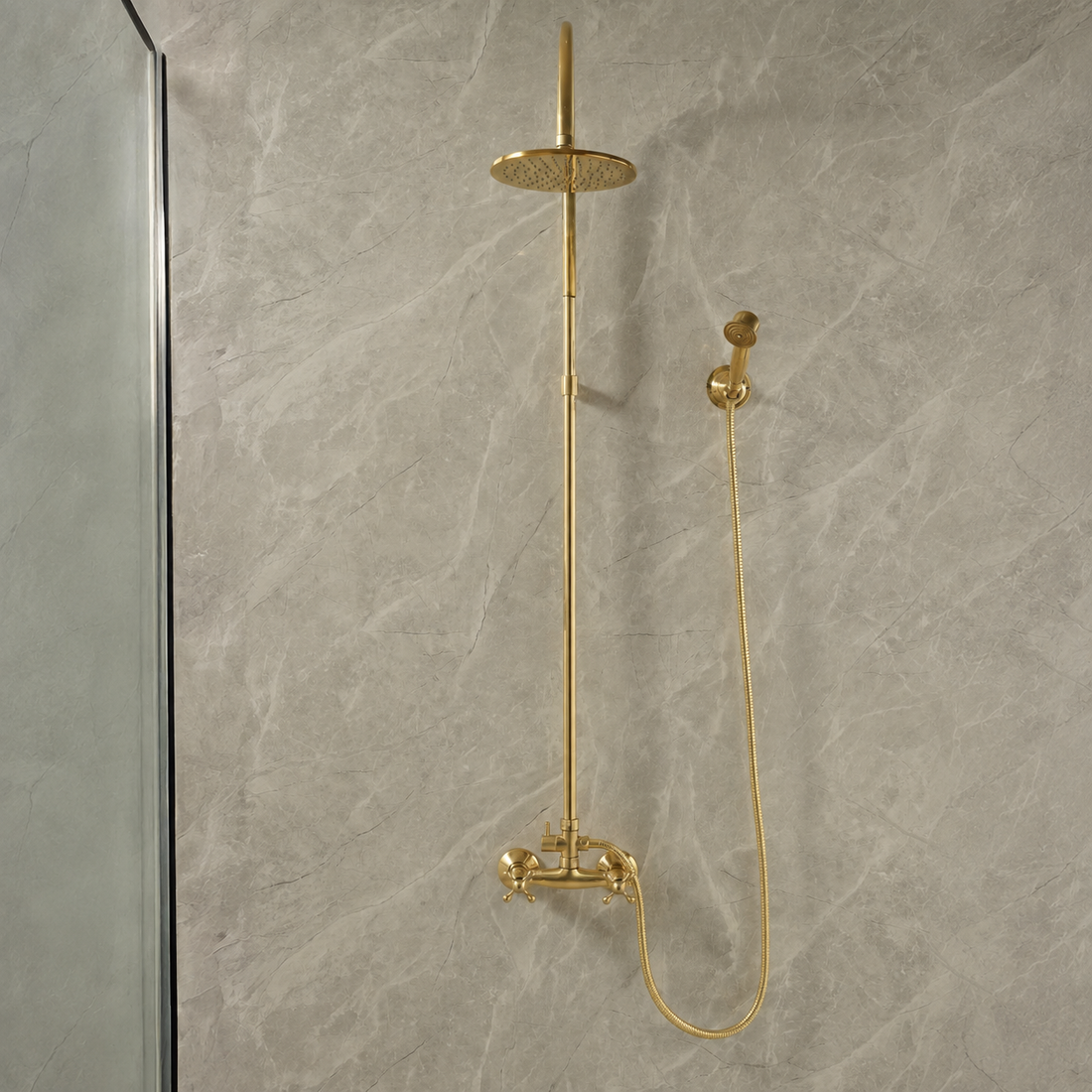 Seattle Exposed ShowerSet - Unlacquered Brass