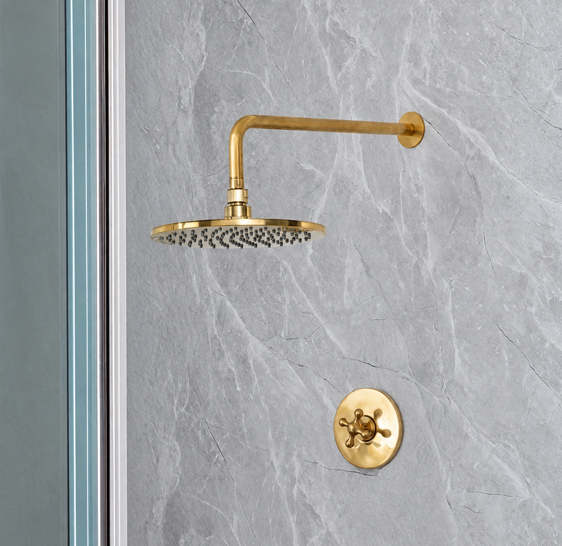 Alabama Shower Set – Unlacquered Brass