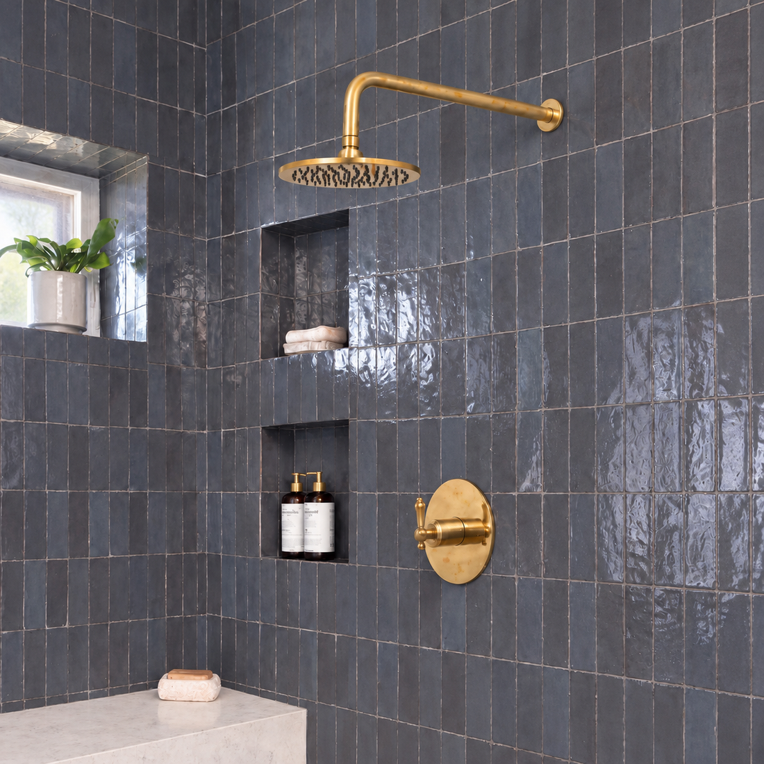 Alabama Shower Set – Unlacquered Brass