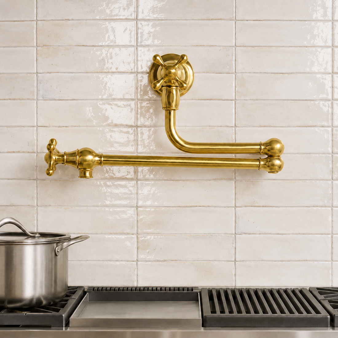Ensemble de douche à effet pluie en laiton non verni avec douchette et bec de baignoire, système de douche mural moderne et luxueux