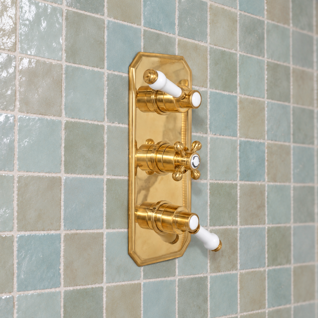 Thermostatic Shower Set – Unlacquered Brass
