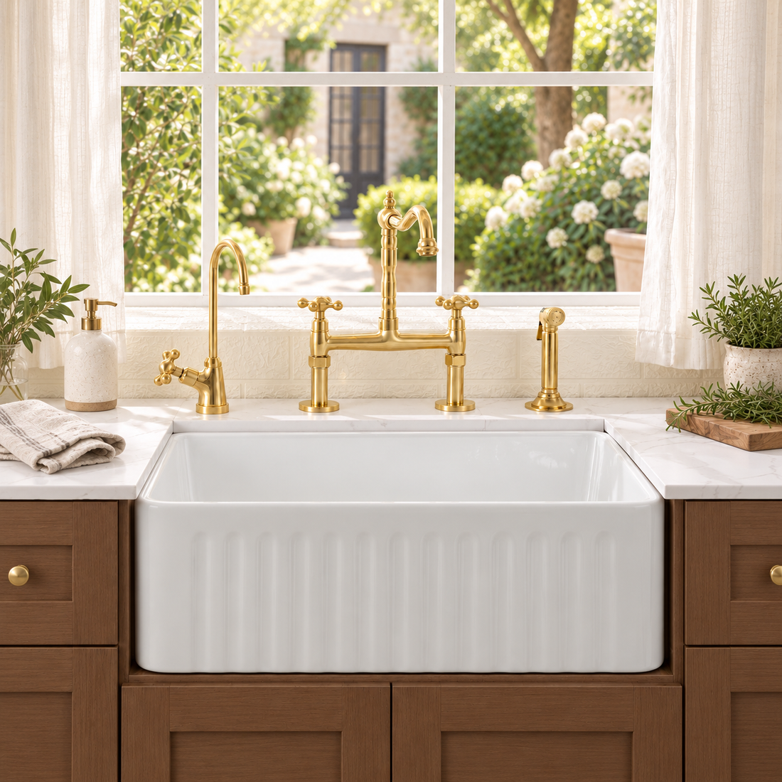 Swift Bridge Kitchen Faucet – Unlacquered Brass