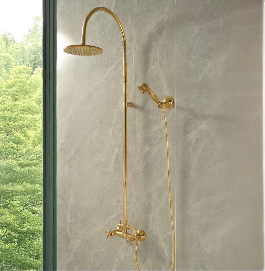 Seattle Exposed ShowerSet - Unlacquered Brass