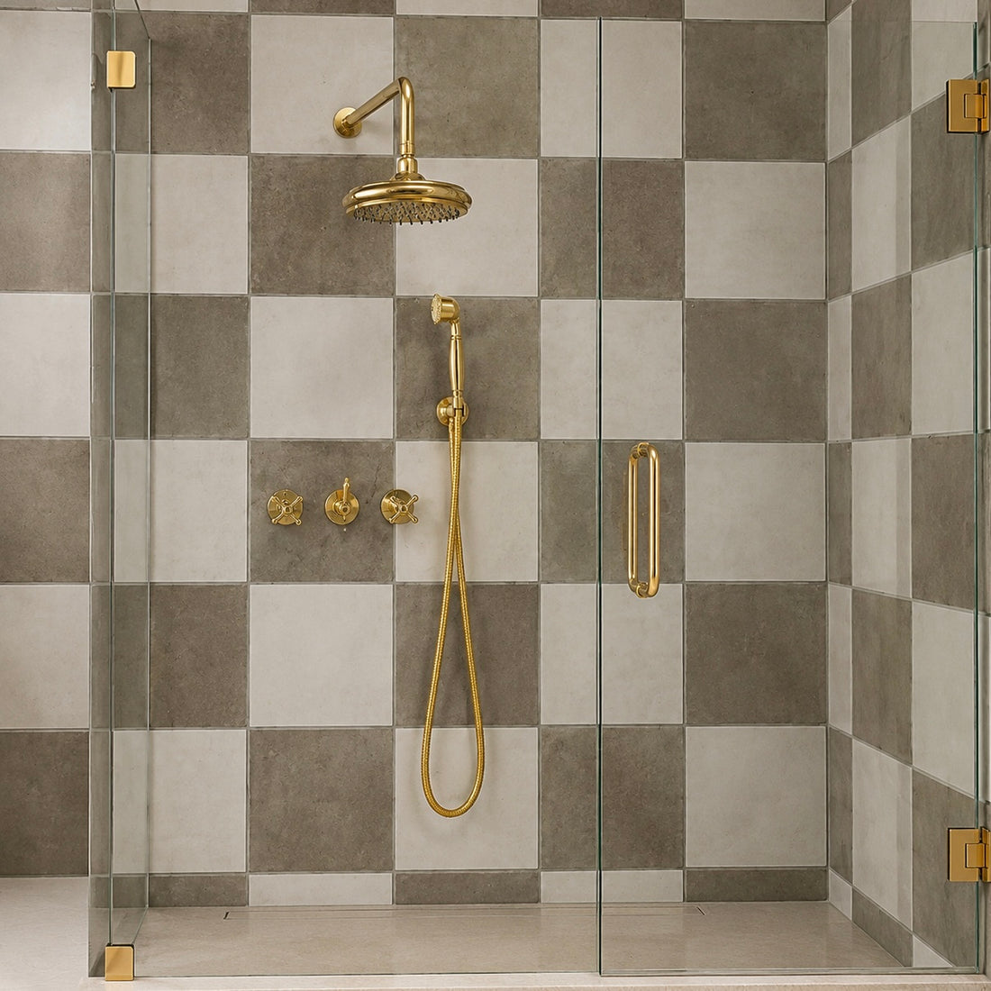 NOVA Unlacquered Brass Rainfall Shower System