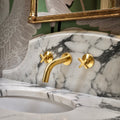 6” Reach Wall-Mount Bathroom Faucet – Unlacquered Brass