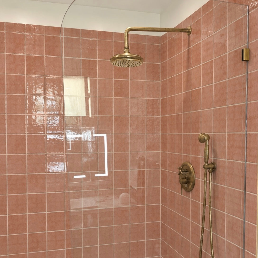 Tracy Unlacquered Brass Shower Set – Valve Included
