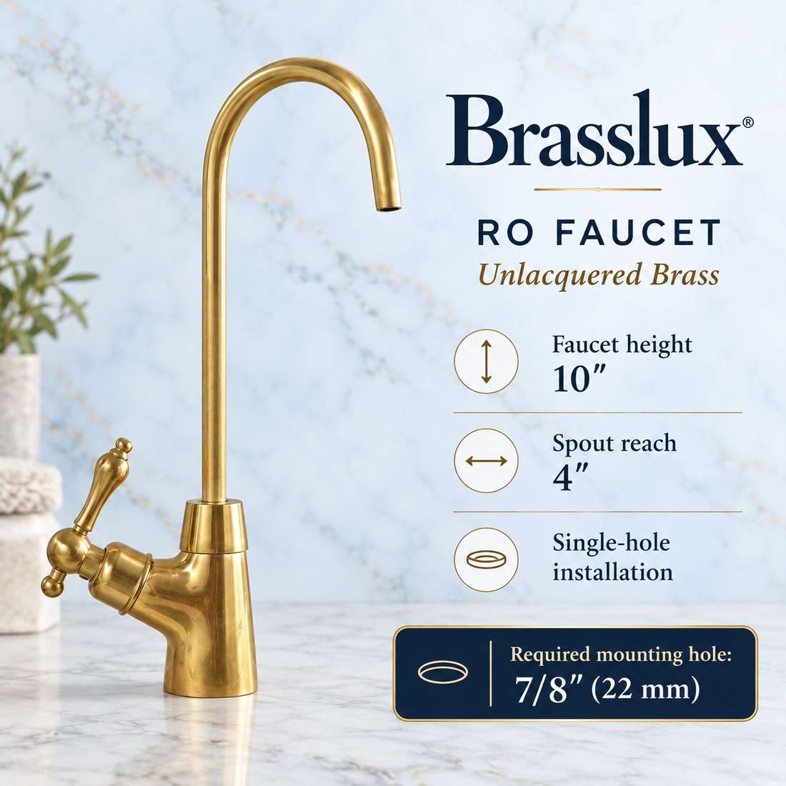 Robinet de cuisine à double poignée, 3 trous, en laiton non verni, avec douchette latérale et robinet d'eau froide