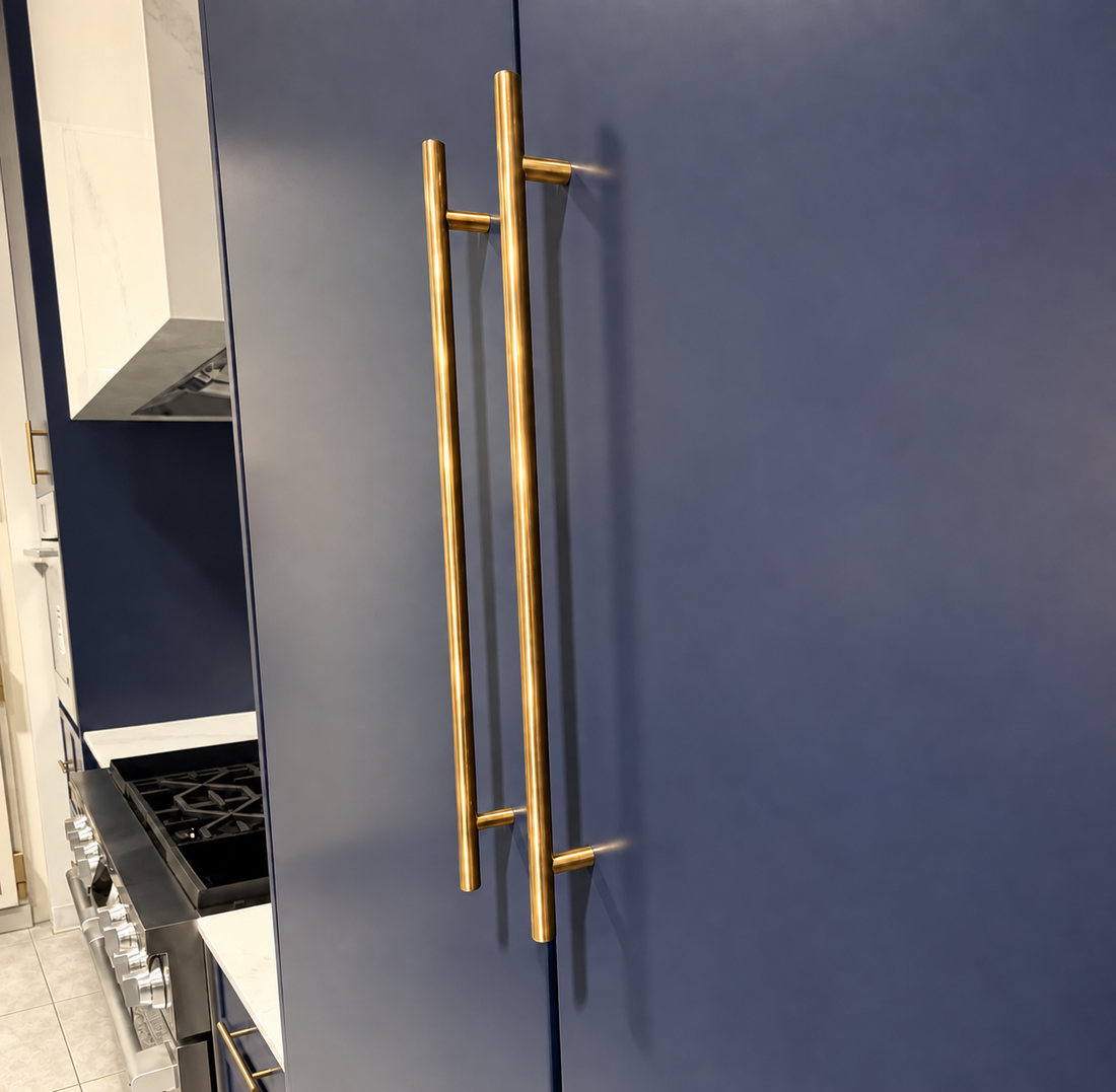 Unlacquered Brass T-Bar Cabinet Pulls