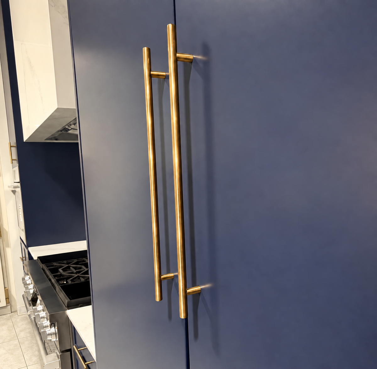Unlacquered Brass T-Bar Cabinet Pulls - view 2
