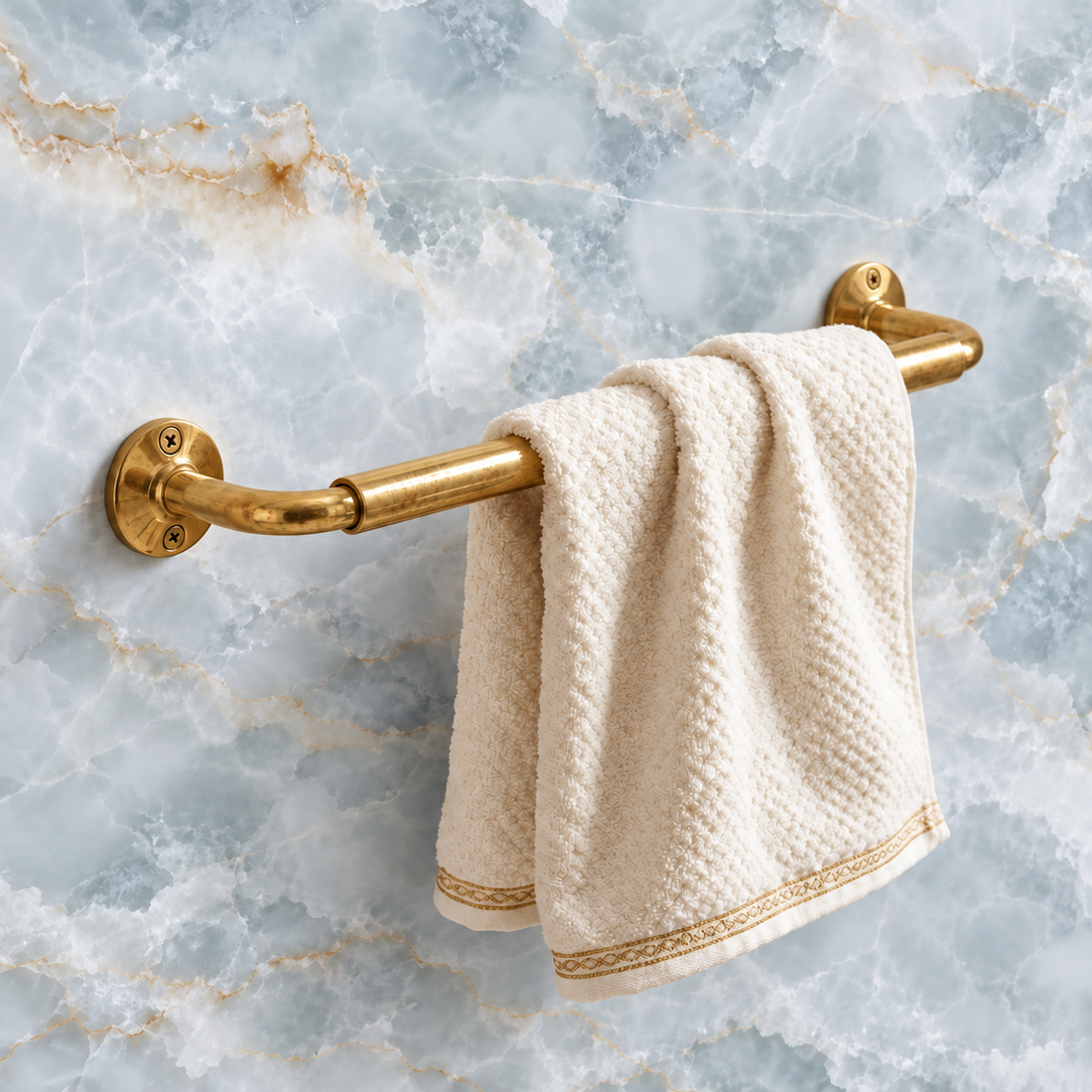 Traditional Towel Bar – Unlacquered Brass