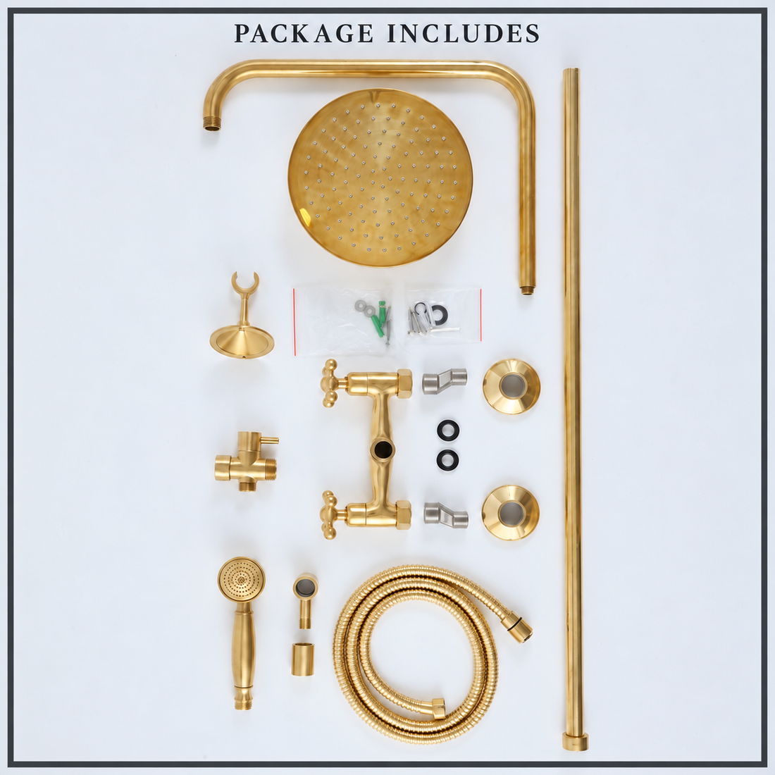 Marino Exposed Shower Set – Unlacquered Brass