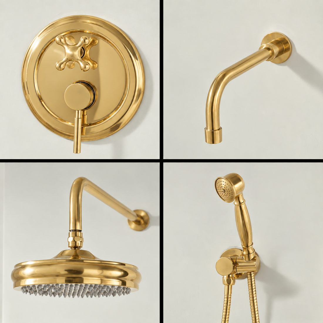 Trio Tub & Shower Set – Unlacquered Brass