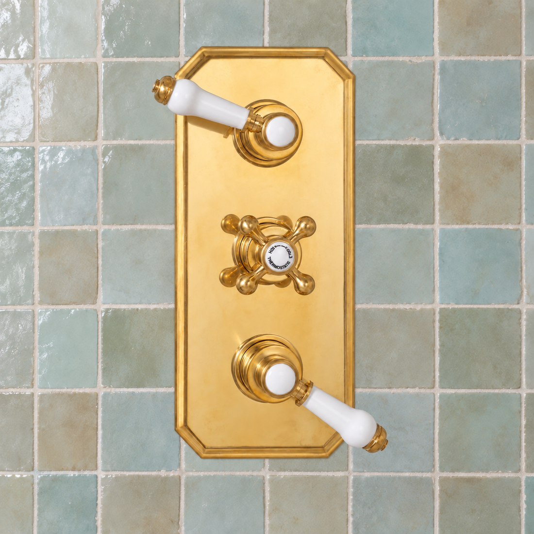Thermostatic Shower Set – Unlacquered Brass