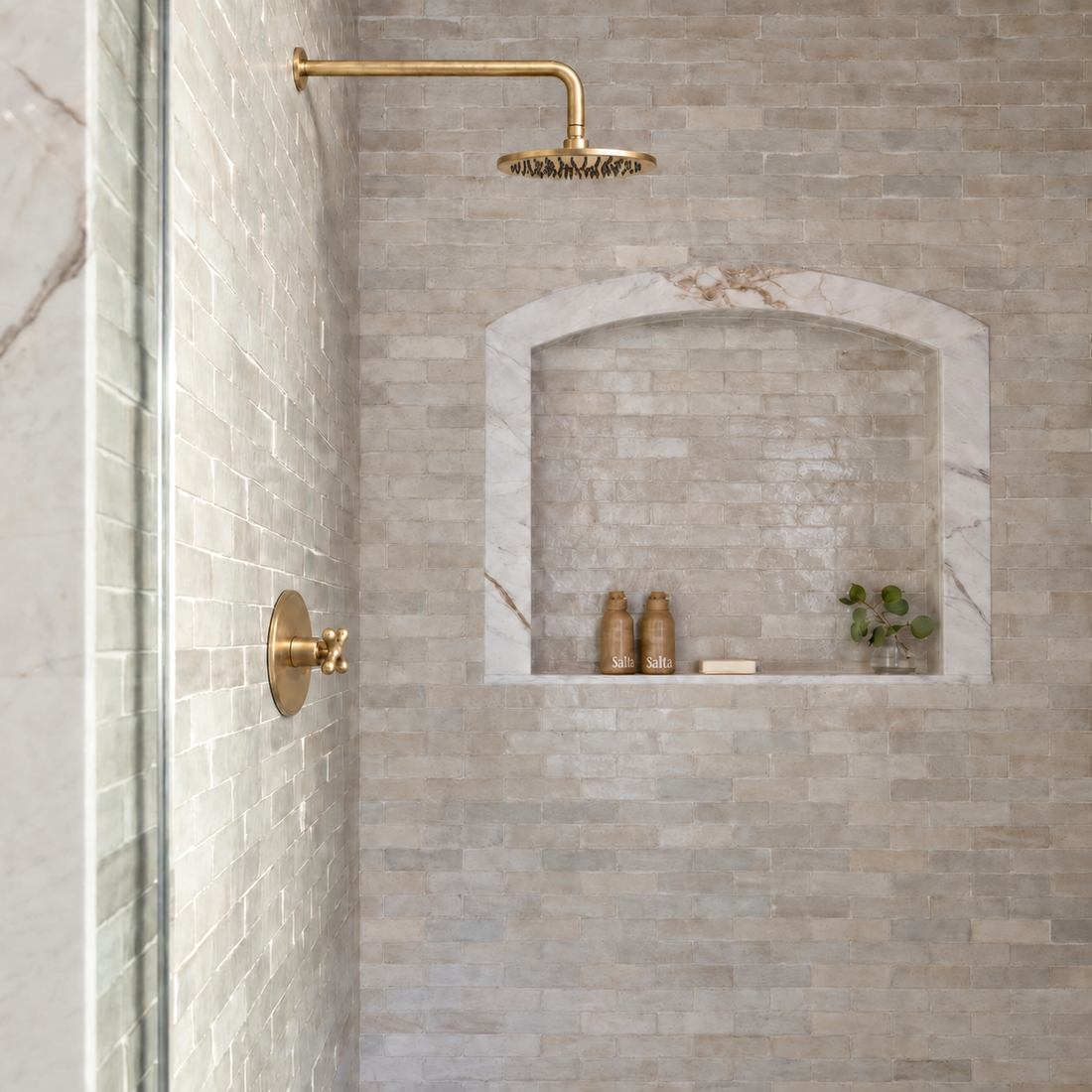 Alabama Shower Set – Unlacquered Brass