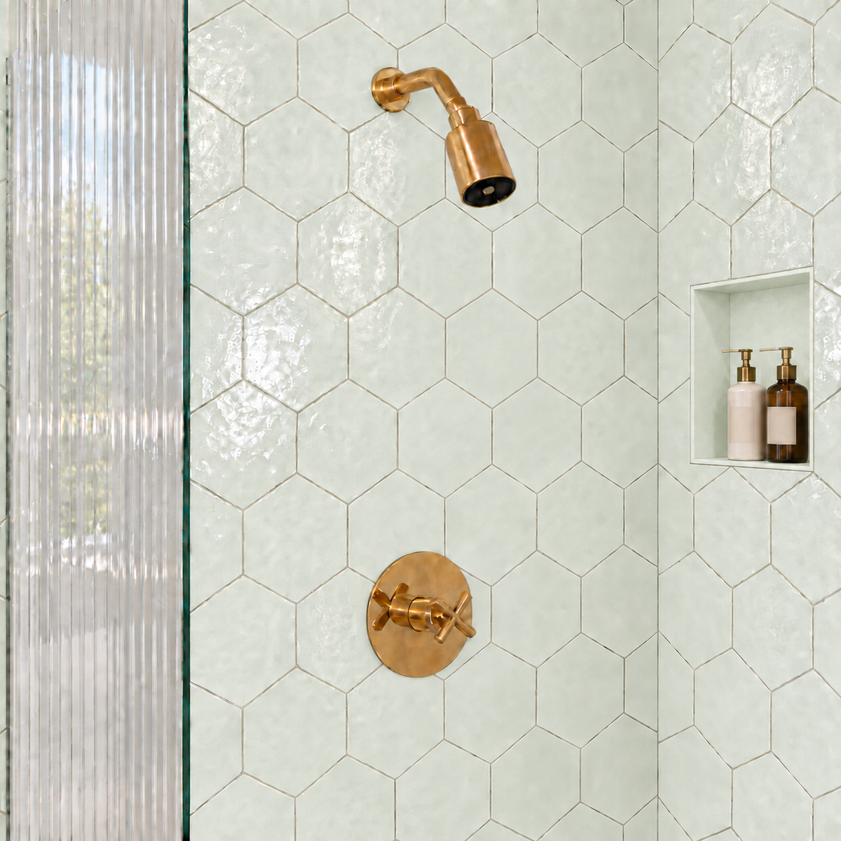 Monterey Shower Set | Unlacquered Brass