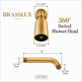 Monterey Shower Set | Unlacquered Brass - view 7