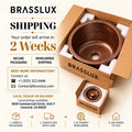Brasslux round antique copper bar sink packaging and shipping, delivery in 2 weeks, local pickup in Concord California