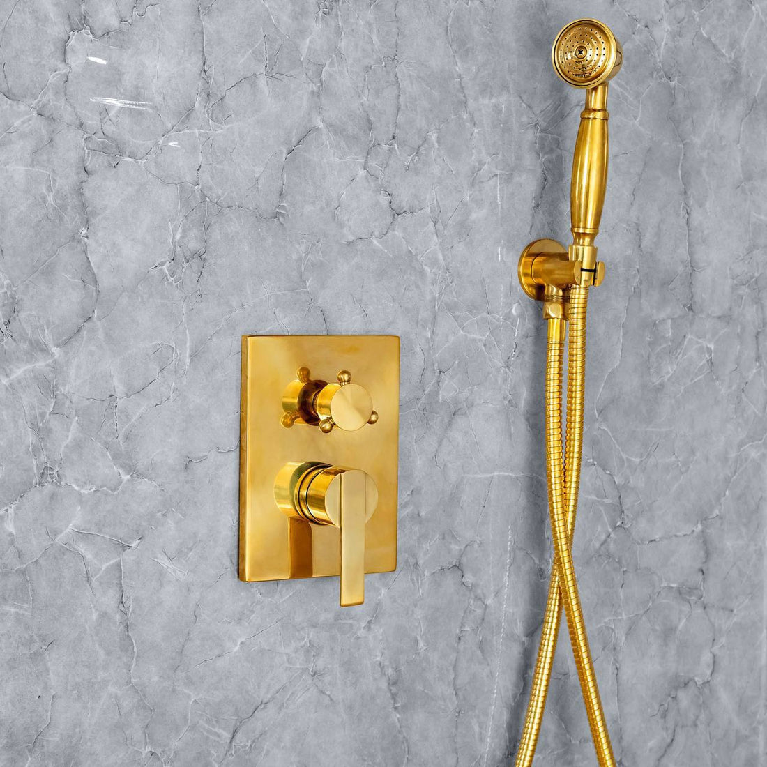 April Ceiling-Mounted Rain Shower System with Handheld Shower & Rough-In Valve Included