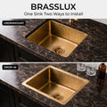 One brass bar sink, two ways to install, undermount or drop in