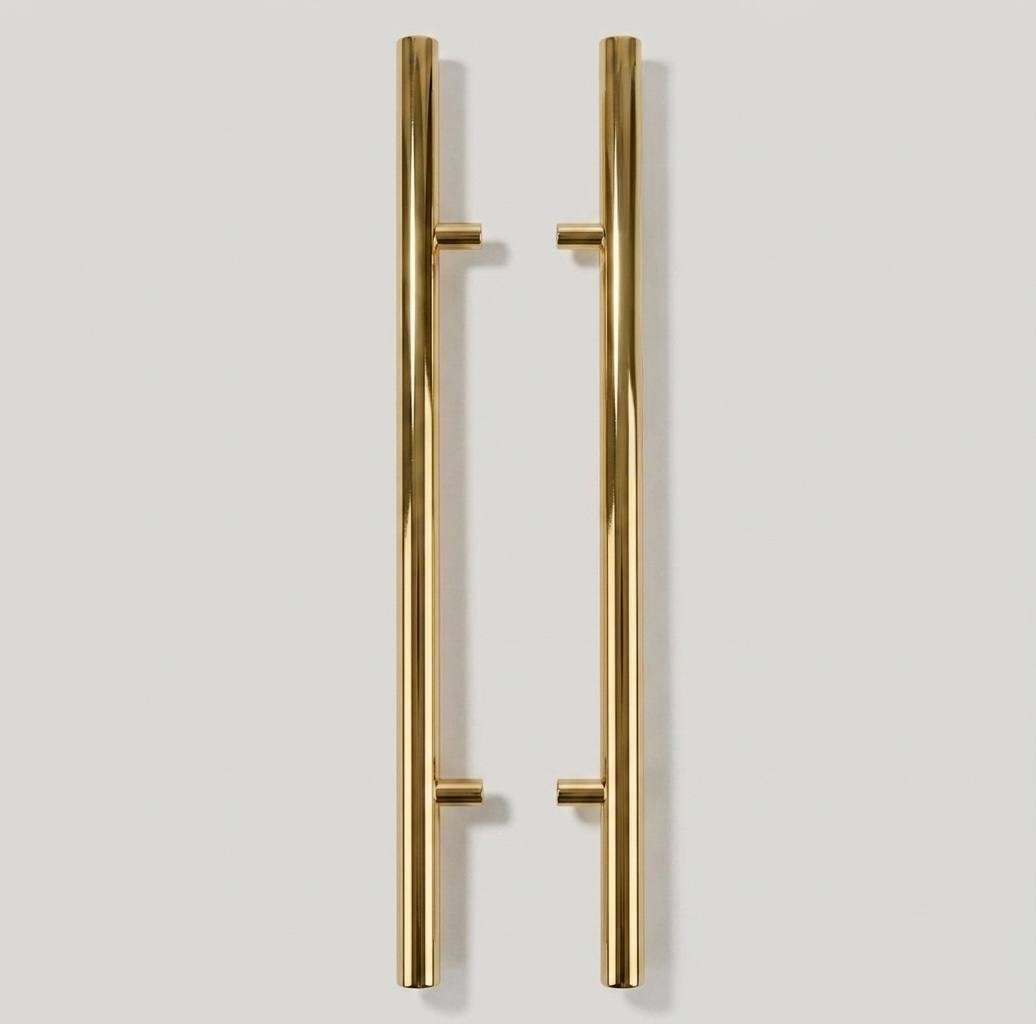 Unlacquered Brass T-Bar Cabinet Pulls