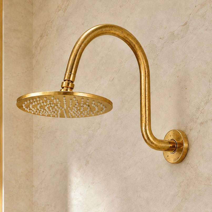 Arco Unlacquered Brass Single Shower Valve Trim | Rough-In Valve