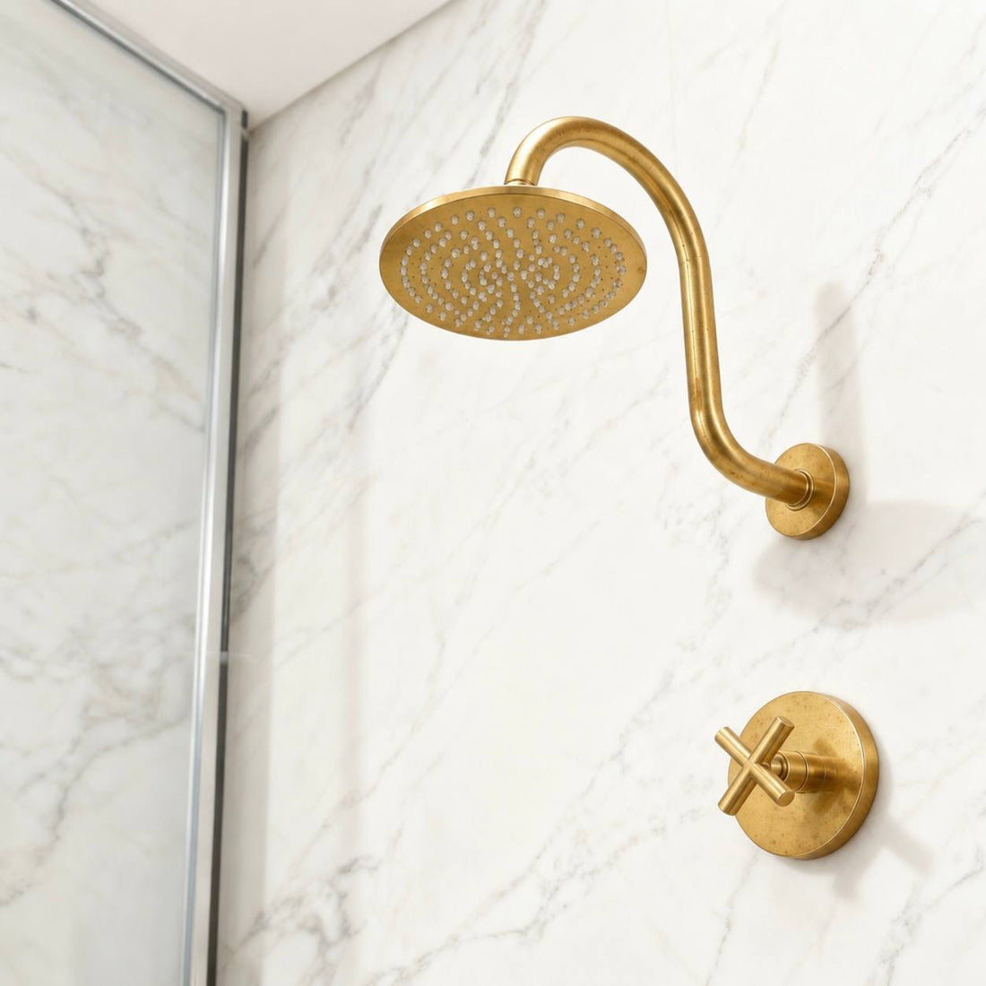 Arco Unlacquered Brass Single Shower Valve Trim | Rough-In Valve
