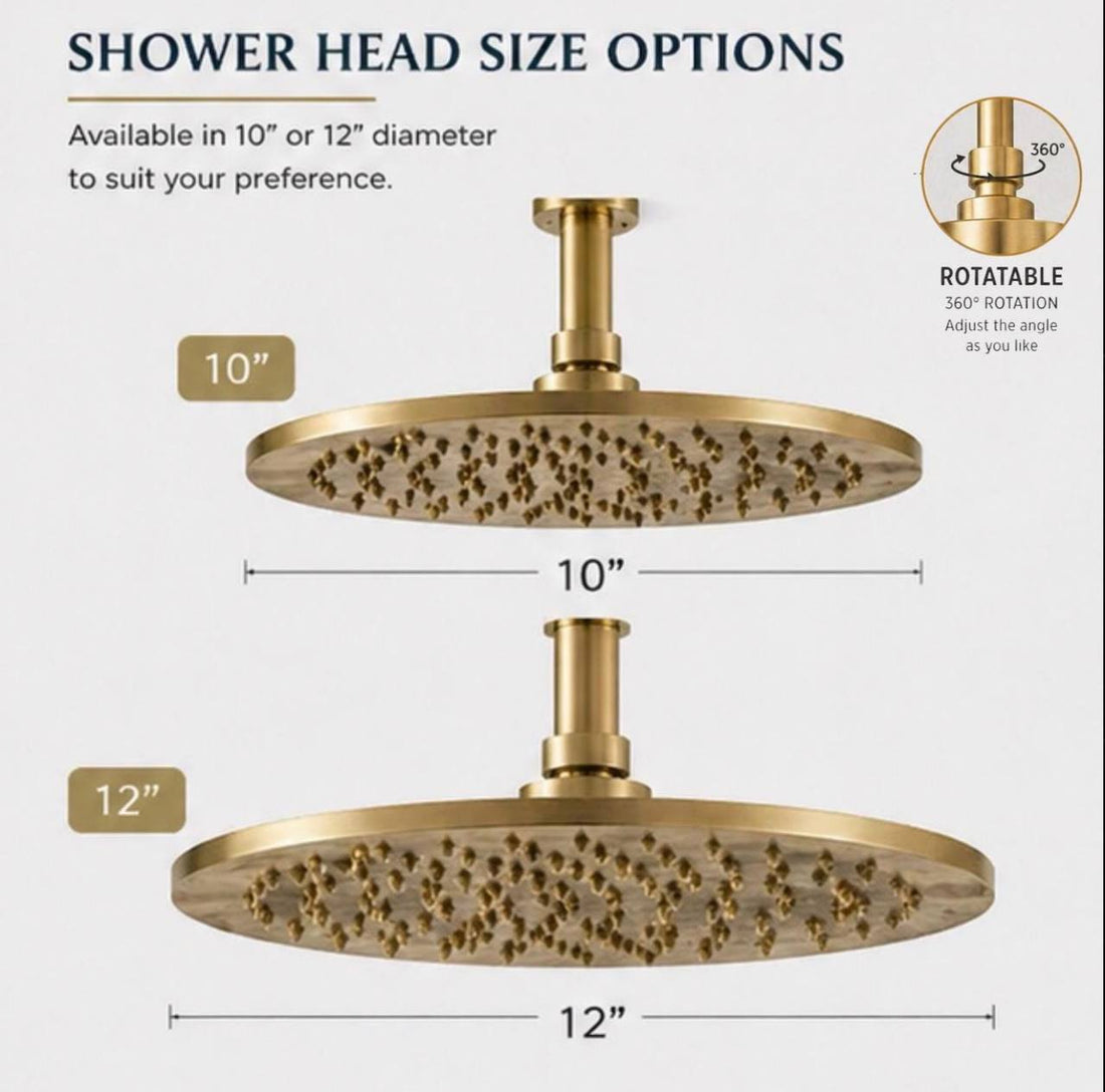 Ceiling Mount Rain Shower System with Hand Shower – Unlacquered Brass