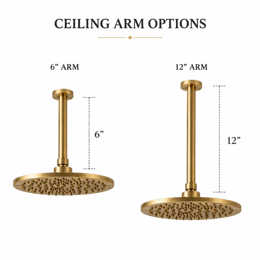 Ceiling Mount Rain Shower System with Hand Shower – Unlacquered Brass