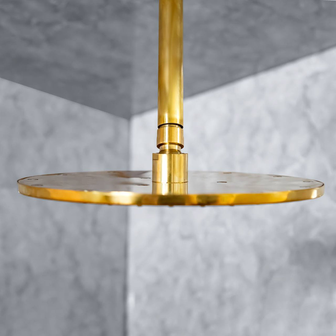 Ceiling Mount Rain Shower System with Hand Shower – Unlacquered Brass