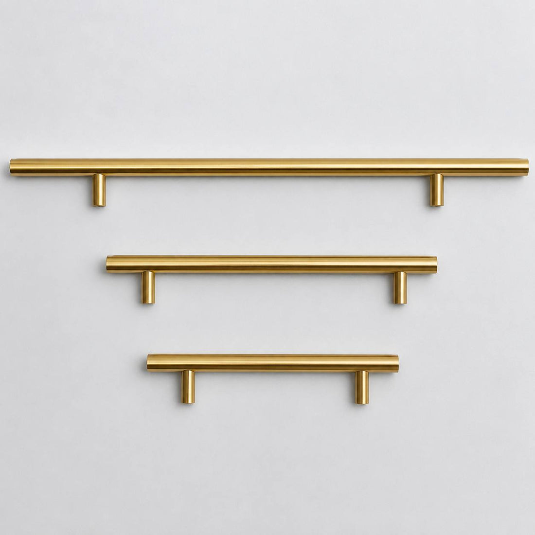 Unlacquered Brass T-Bar Cabinet Pulls