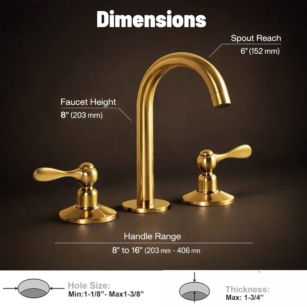 Osaka Widespread Unlacquered Brass Bathroom Faucet | Lever Handles