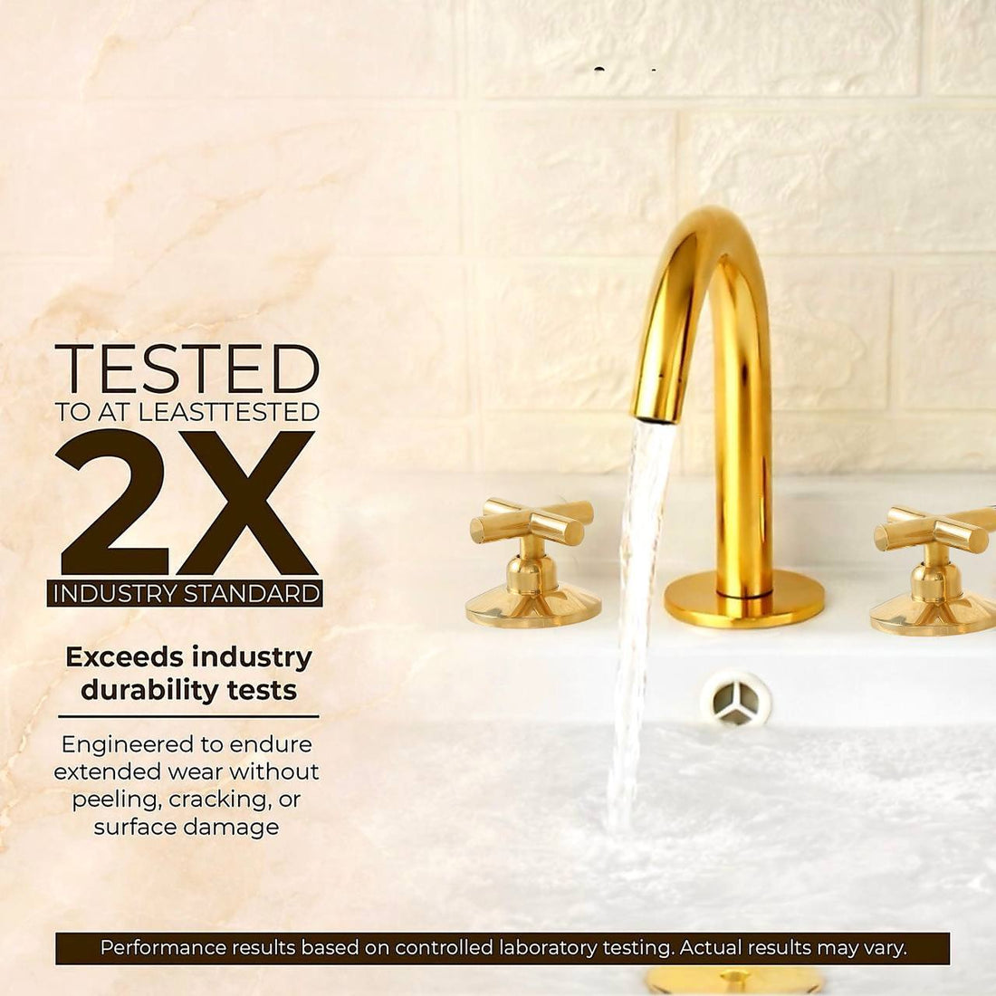 Osaka Widespread Unlacquered Brass Bathroom Faucet | Classic X Handles