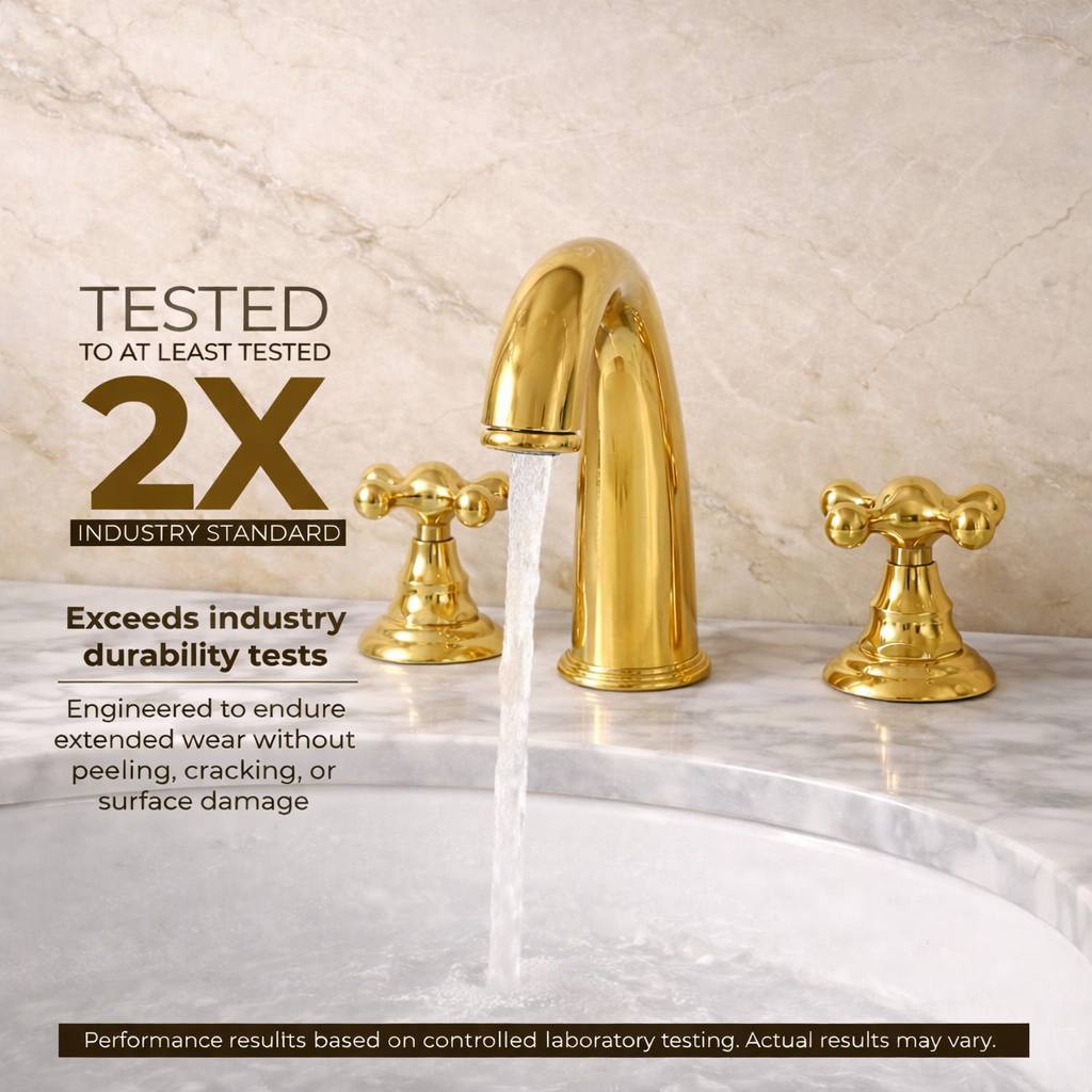 Indiana Widespread Bathroom Faucet with Cross Handles – Unlacquered Brass