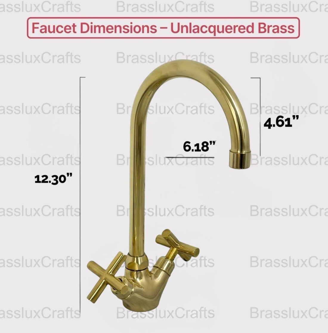 Monaco Unlacquered Brass Single-Hole Faucet | Classic X Handles