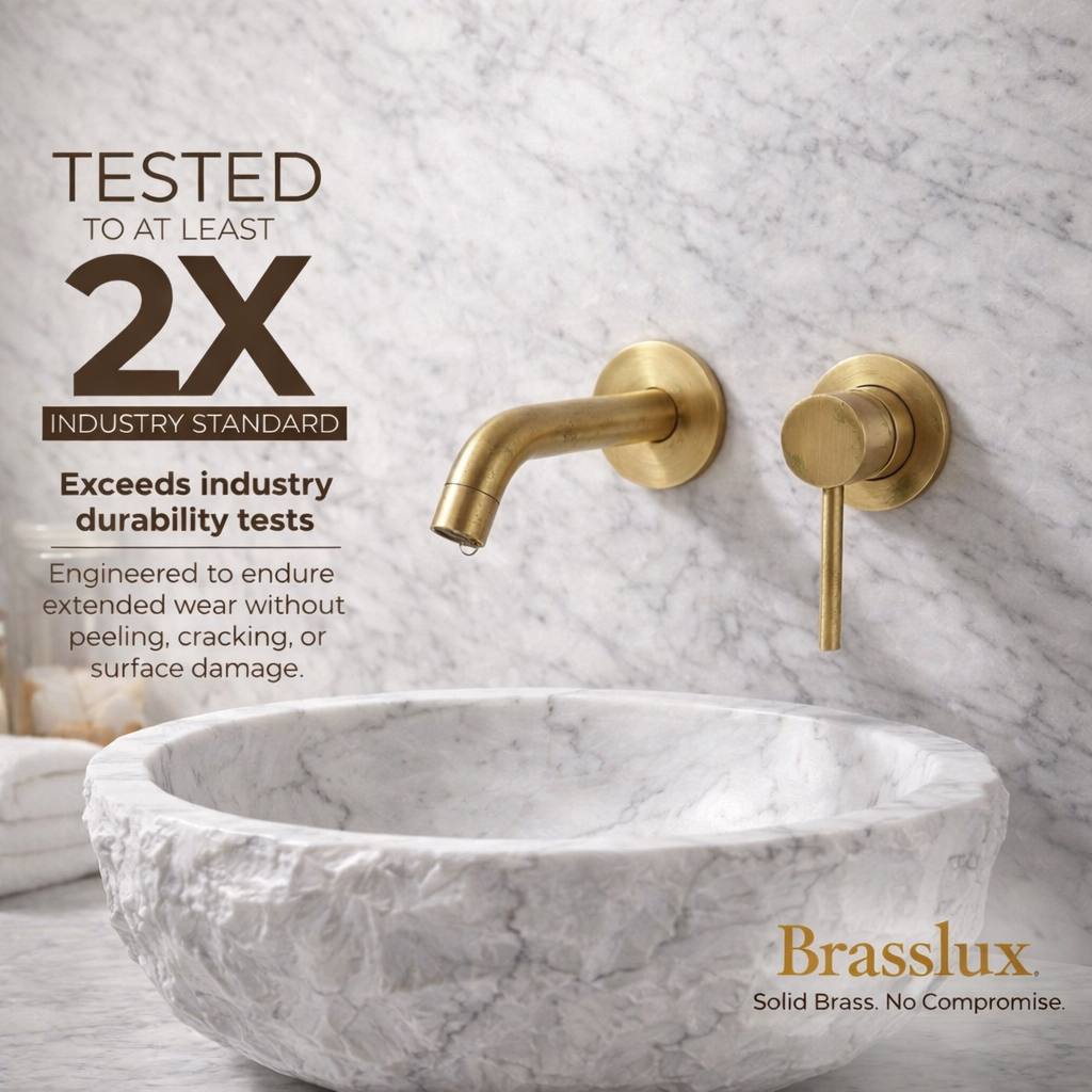 Oslo Unlacquered Brass Single-Handle Wall-Mount Bathroom Faucet