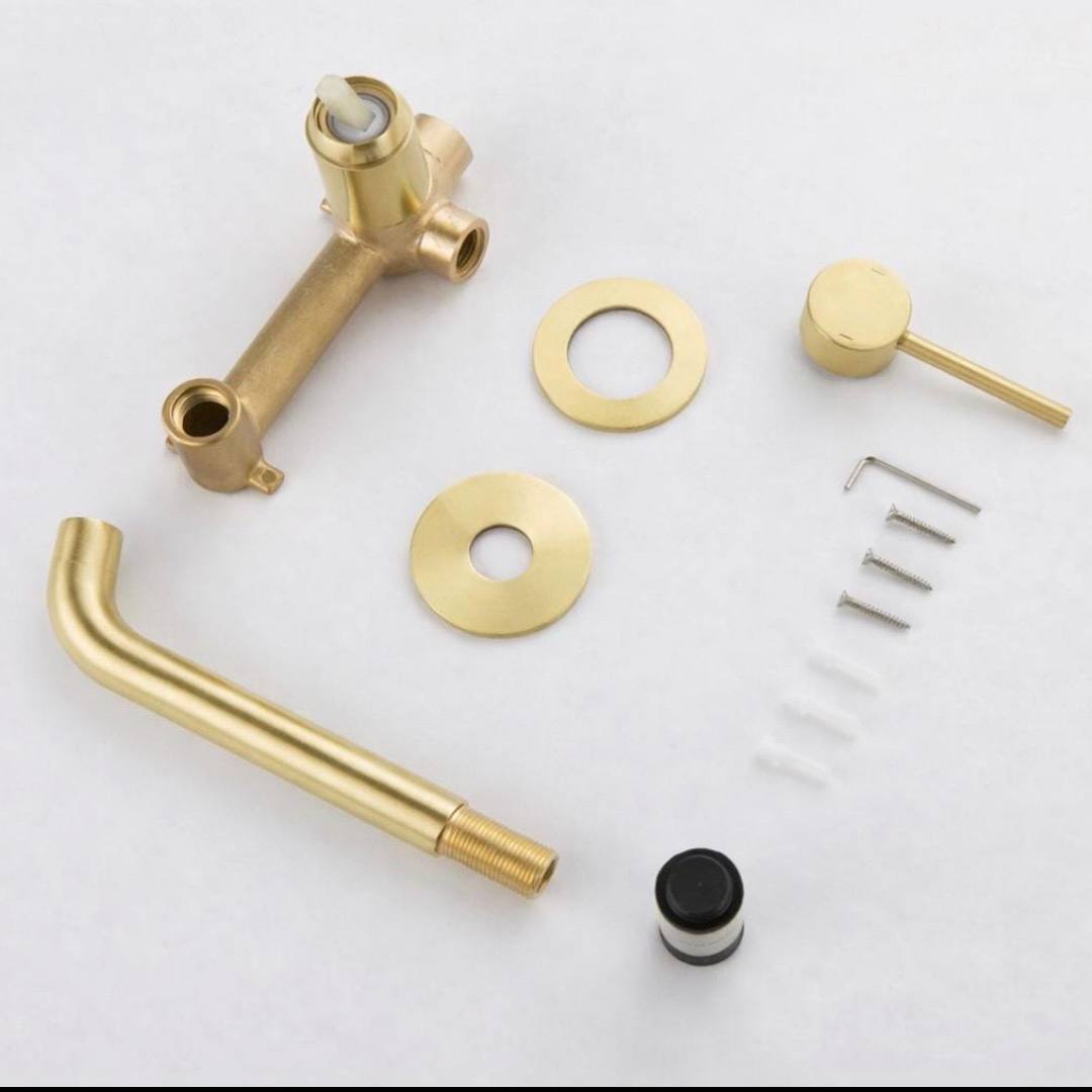 Oslo Unlacquered Brass Single-Handle Wall-Mount Bathroom Faucet