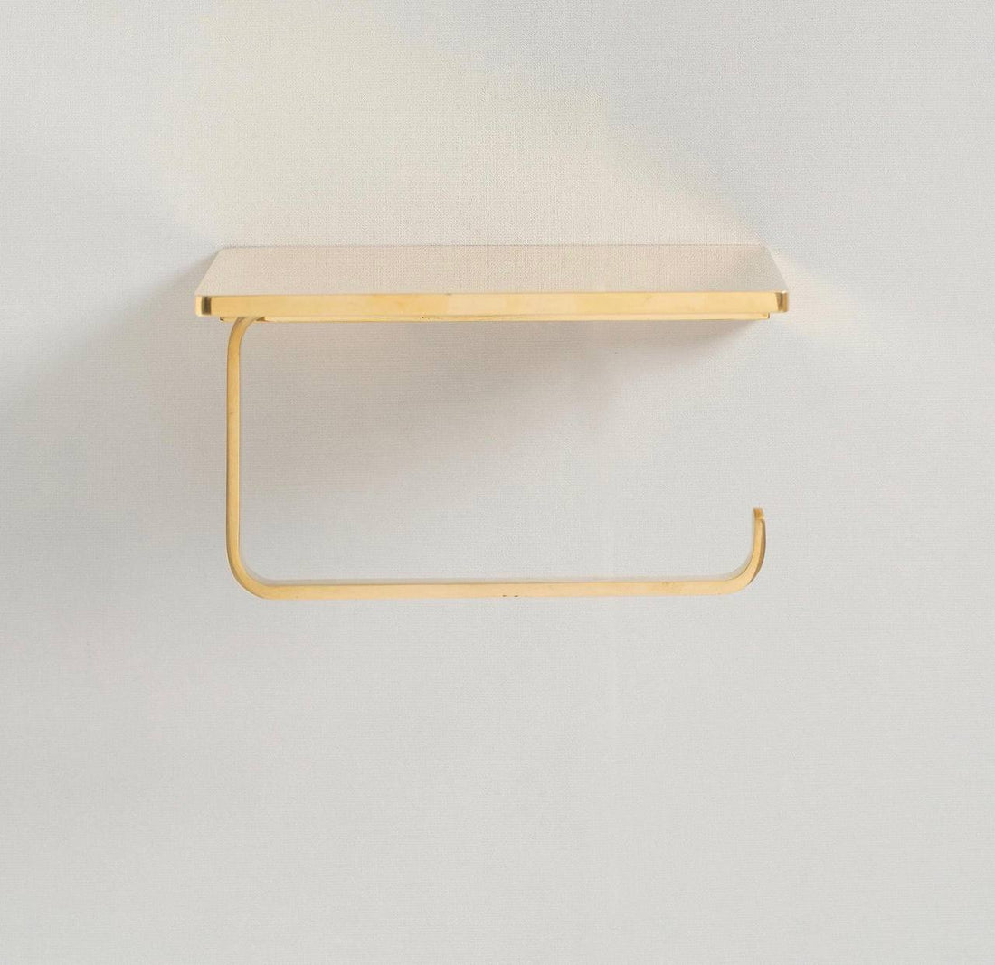 Porte-papier toilette étagère – Laiton non verni