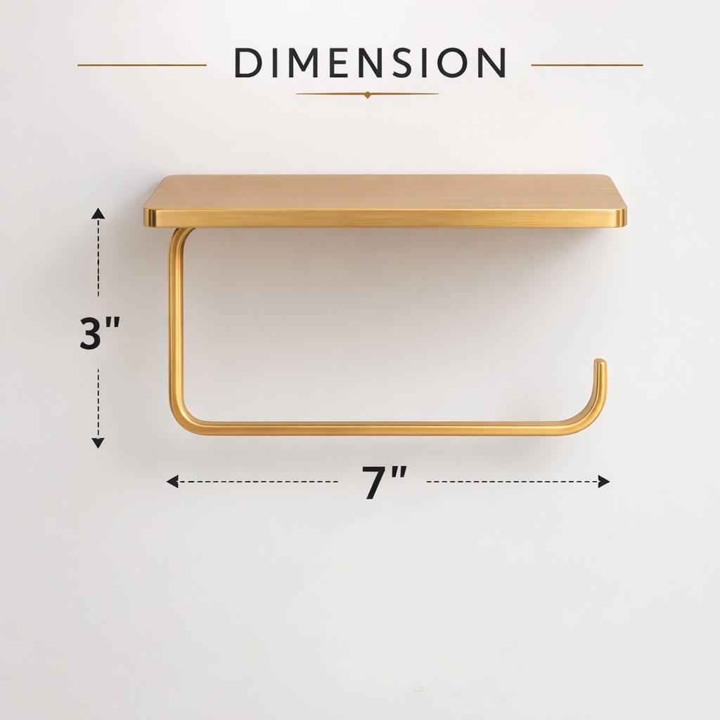 Porte-papier toilette étagère – Laiton non verni