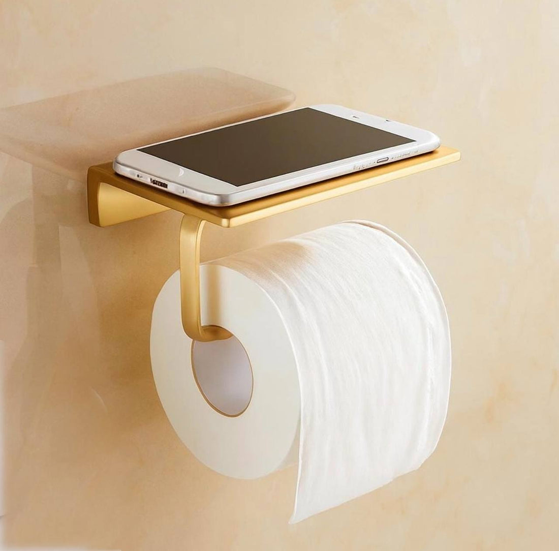 Porte-papier toilette étagère – Laiton non verni
