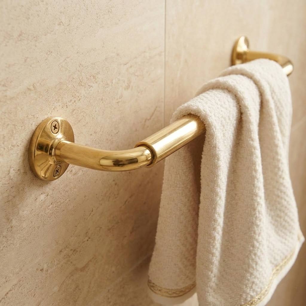 Brass Traditional Towel Bar 12" or 24"