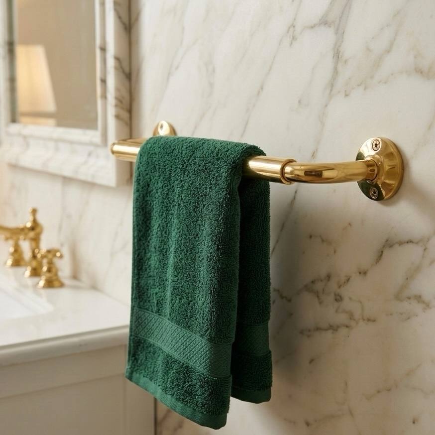 Brass Traditional Towel Bar 12" or 24"