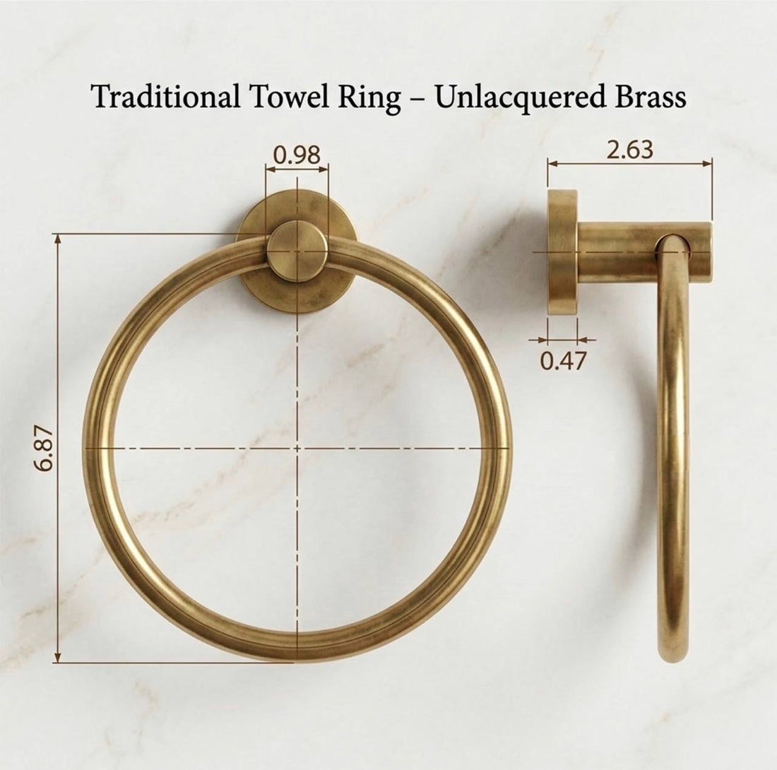 Traditional Towel Ring – Unlacquered Brass