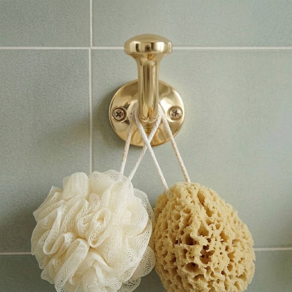 Unlacquered Brass Robe Hooks for Bathroom