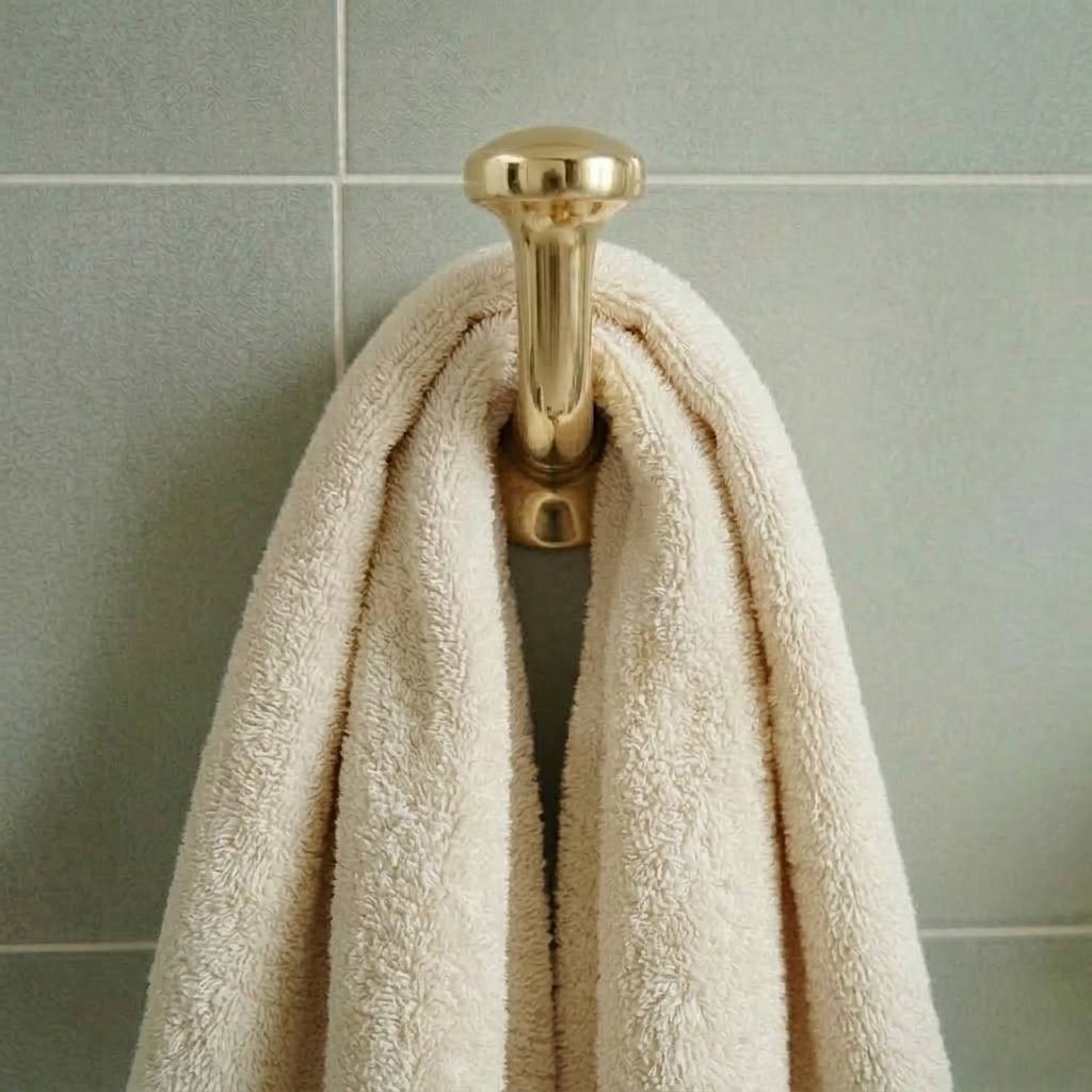 Unlacquered Brass Robe Hooks for Bathroom