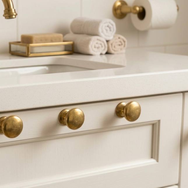 Bathroom Vanity Knob – Unlacquered Brass