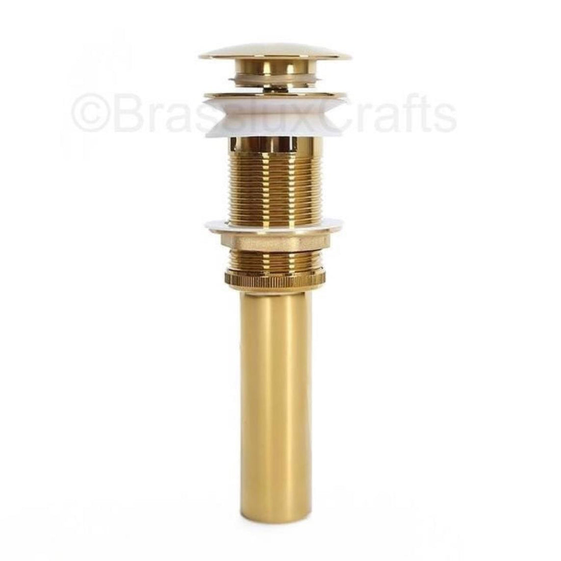 Brass Push-Up Sink Drain – With Overflow