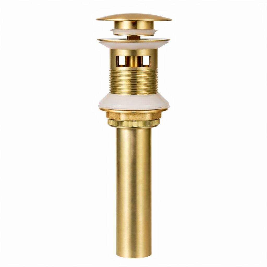 Brass Push-Up Sink Drain – With Overflow