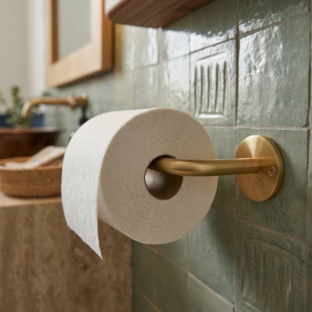 Traditional Brass Unlacquered Toilet Paper Holder